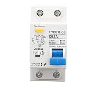 Disjoncteur Miniature 230V, A Type 30mA 63A 1P N Disjoncteur à Courant Résiduel, Protecteur de Fuite Protection Contre les Surcharges Commutateur D'air pour Lignes de Distribution D'éclairage