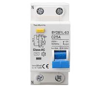Disjoncteur Miniature 230V, AC Type 30mA C25A 1P N Disjoncteur à Courant Résiduel, Protecteur de Fuite Protection Contre les Surcharges Commutateur D'air pour Lignes de Distribution D'éclairage