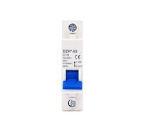 Disjoncteur Miniature AC DZ47 MCB 1P 1A/2A/3A/6A/10A/16A/20A/32A/40A/50A/63A, capacité de coupure 6KA Din Rail AC(20A)