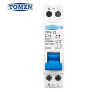 Disjoncteur miniature TOMZN TPN 1P+N MCB 6A 10A 16A 20A 25A 32A pour montage sur rail DIN, interrupteur domestique miniature