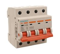 Disjoncteur modulaire triphasé 63 A, 4P quadripolaire, 4 modules DIN 380 V AC, IP20, certifié IEC60947-3
