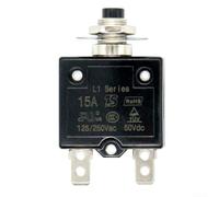 Disjoncteur Moteur Protection Surcharge 20A 250V AC Retard(15A) | réarmable, trip thermique retardé, 20A 50V DC, montage panneau, sécurité électrique