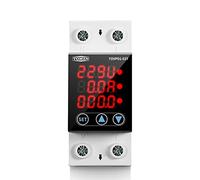 Disjoncteur Phase Différentiel,Disjoncteur Miniatu Affichage de l'écran 6 3A 3in1 Touch DIN Tension Réglable Dispositif protection Device Protecteur Protection du relais KWh Energy Meter