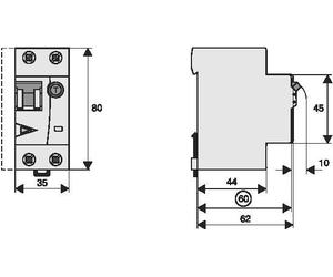 Disjoncteur RCBO 4A 30mA Caractéristique C 10kA - 170615