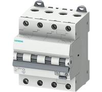 Disjoncteur Siemens FI/LS, 6 kA, 4P, type A, 30 mA, C, 16A, 400V, 1 pièce.