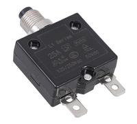 Disjoncteur Thermique Manuel 10 A 25 A 50 V Cc 125-250 V Ac | Protection Surcharge, Réarmement Bouton, Usage Marin et Réparation Domestique, Noir, Fer