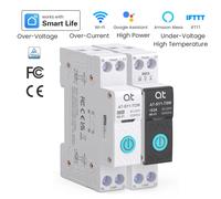 Disjoncteur WiFi intelligent Tuya 1P + N 63A, minuterie MCB, puissance, énergie kWh, tension, courant, protecteur, commutateur de télécommande vocale wifi no metering