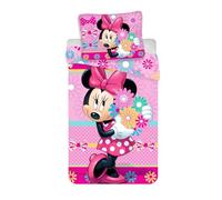 Disney - 17BS167 - Jerry Fabrics Parure de Lit, Coton - MINNIE MOUSE - Multicolore (Rose) Housse de couette 140 x 200 cm et Taie 70 x 90 cm