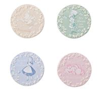 Disney - Alice au pays des merveilles - Dessous de verre en céramique bleu, rose, vert et crème - Alice, chapelier fou, chat du Cheshire et lapin blanc - Décoration et articles ménagers pour cuisine