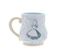 Disney - Alice au Pays des Merveilles - Tasse en Céramique Bleue Embossée - Alice - "De Quel Jardin Venez-Vous?" Décoration & Articles de Maison pour la Cuisine, Fête de Jardin, Service & Vaisselle H
