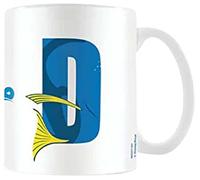 Disney Alphabet Mug personnalisé (D pour Dory Design) 325 ml Tasse à café en céramique dans une boîte cadeau Disney - Produit officiel