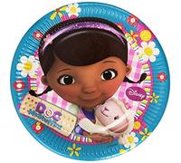 Disney Amscan Docteur La Peluche Lot de 8 Grandes Assiettes en Papier de 23 cm, Accessoire de fête