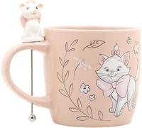 Disney Aristochats Marie Stirrer Mug - Jolies tasses pour femme - Tasse à café unique en céramique avec bâton mélangeur - Cadeau de pendaison de crémaillère - Produit sous licence officielle