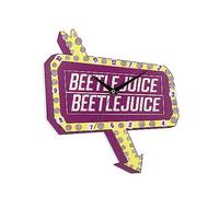 Disney Beetlejuice BJC3000 Horloge murale en forme de panneau rouge et jaune