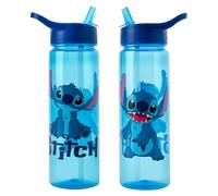Disney Bouteille d'eau Stitch avec paille rabattable de 600 ml - Produit officiel par Polar Gear - Réutilisable - Sans BPA - Plastique recyclable - Idéal pour l'école, la crèche, le sport, le