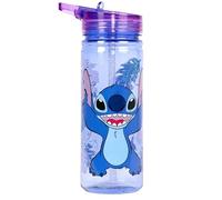 Disney Bouteille en plastique Stitch avec paille sans BPA - Bouteille d'eau scolaire de 580 ml pour filles, 100% étanche, bouteille de boisson durable pour filles