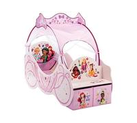 Disney Carrosse de Princesse Lit pour enfants : construction robuste en bois d’ingénierie, côtés protégés, lattes en bois, convient aux matelas de 140 cm x 70 cm (matelas non inclus)
