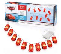 Disney Cars Flash McQueen 3D Guirlande Lumineuse, Deco Lumiere LED 1.65 M | Guirlande Lumineuse Intérieur avec Mini 10 Figurines LED Pile, Accessoire pour Decoration Chambre (Rouge Lightning McQueen)
