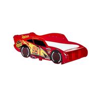 Disney Cars Lightning McQueen Lit pour Enfant : Construction Robuste, côtés protégés, Lattes en Bois, Rouge Vif, Convient aux Matelas de 140 x 70 cm (Matelas Non Inclus)