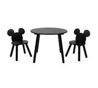 Mickey Mouse – Ensemble table et 2 chaises Disney Classic – pour 2 personnes, 30 kg/chaise, Noir
