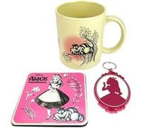 Pyramid international-Coffret Alice au pays des merveilles: mug 325ml, sous-verre, porte-clés