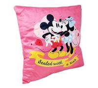 Disney Coussin décoratif carré doux doux Mickey et Minnie Mouse Sealed With a Kiss Mickey Mouse 38 x 38 cm