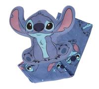 Disney - Coussin et Plaid 2-en-1 Stitch Disney -Plaid Doux et Moelleux Rangé dans Un Coussin - 100% Polyester - 200 GSM - Bleu