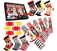 Disney Crackers de Noël Remplis Christmas Crackers Enfant Adulte avec Chaussettes Stitch Mickey Minnie Elsa Spiderman Categorie F1 (Noir/Rouge Mickey Adult)