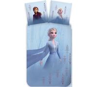 Disney Elsa Anna Parure de lit réversible avec housse de couette 135 x 200 cm et taie d'oreiller 80 x 80 cm en coton Motif La Reine des Neiges
