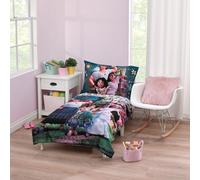 Disney Encanto Power Trio Parure de lit 4 pièces pour enfant - Édredon, drap-housse, drap plat et taie d'oreiller réversible - Violet et bleu sarcelle