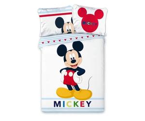 Disney enveloppe de couette Mickey Mouse 140 x 200 cm coton blanc