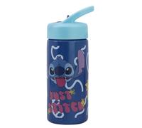 Disney Gourde 410 ml Stitch pour Enfant avec Poignée et Paille Intégrée Bleu