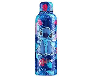 Disney Gourde Isotherme Stitch Bouteille d'Eau Isotherme 515 ml Reutilisable sans BPA en Acier Inoxydable Bouchon Étanche Chaud Froid pour Sport, Gym, Voyage Accessoire Stitch Officiel
