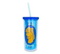 Disney Hercules Gobelet de voyage en plastique à double paroi avec couvercle et paille | 591 ml