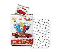Disney Home Cars Parure de lit réversible pour Enfant 135 x 200 cm, taie d'oreiller 80 x 80 cm, 100% Coton, 2 pièces, Doux et agréable sur la Peau