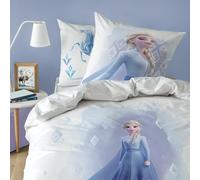 Disney Home Frozen 2 Element Parure de lit Enfant | 100% Coton | Oeko-TEX | Housse de Couette 140x200cm + 1 Taie d'oreiller 63x63cm | Imprimé Fille | Blanc (Blanc, 140x200+63x63cm)