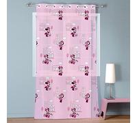 Disney Home Minnie Cute Voilage à oeillets | 100% Polyester | OEKO-TEX | 140x240cm | Imprimé Fille | Rose