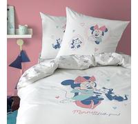 Disney Home Minnie Little Friend Parure de lit 100% Coton | Housse de Couette 140x200 cm + 1 taie 63x63 cm | Fermeture avec rabat | Chambre enfant, lit 1 place | Certification Oeko-Tex