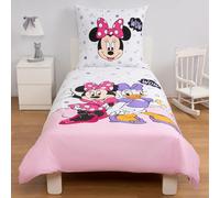 Disney Home Minnie Parure de lit réversible avec Housse de Couette 140 x 200 cm - Taie d'oreiller 60 x 70 cm - Super Doux renforcé 100% Coton - Parure de lit 2 pièces, Douce et agréable au Touche