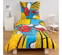 Disney Home Spiderman Parure de lit réversible 140 x 200 cm - Taie d'oreiller 60 x 70 cm - Renforce Super Douce 100% Coton 2 pièces Parure de lit Spiderman, Douce et agréable sur la Peau