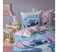 Disney Home Stitch Magic Duo Parure de lit Enfant | 100% Coton | Oeko-TEX | Housse de Couette 140x200cm + 1 Taie d'oreiller 63x63cm | Imprimé Réversible | Fille (Rose)