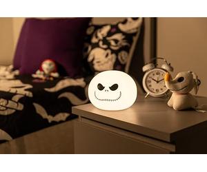 Disney Jack Skellington Squishy Light - Veilleuse à changement de couleur pour enfants et adultes, lampe à intensité variable, fonctionne avec USB/piles, Halloween et Noël, parfaite pour chambre,