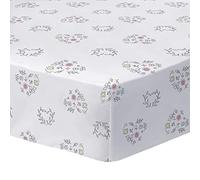 Disney Les Aristochats Champêtre Drap Housse Imprimé | 100% Coton | Oeko-TEX | Drap Housse 1 Personne 90x190 cm | Blanc