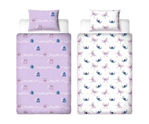 Disney Lilo and Stitch Parure de lit Simple sous Licence Officielle | Design Chill Design réversible Double Face avec taie d'oreiller Assortie | Parfait pour Chambre d'enfant | Polycoton