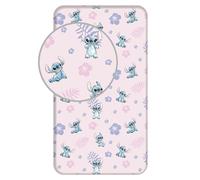 Disney Lilo et Stitch - Drap-housse avec fleurs - 90 x 200 + 25 cm - 100 % coton