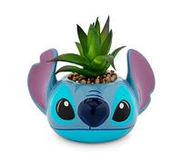 Disney Lilo & Stitch Mini pot de fleurs en céramique avec plantes succulentes artificielles 7,6 cm