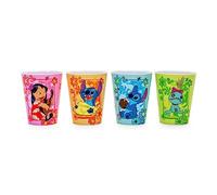 Disney Lilo & Stitch Tropical Lot de 4 mini gobelets en plastique pour whisky, verres à liqueur pour la maison, bar