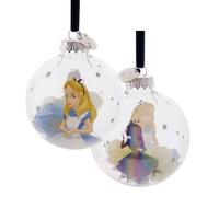 Disney Lot de 100 boules de Noël en verre Motif Alice au pays des merveilles