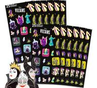 Disney Lot de 12 feuilles d'autocollants méchants pour garçons et filles - Disney Villains pour fête d'anniversaire d'enfants - Fournitures de fête Disney Villains