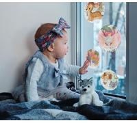 Disney Lot de 2 feuilles de stickers pour fenêtre Motif bulles Enchanted Forest Bubbles Taille 30 x 30 cm Pour chambre d'enfant, chambre de bébé